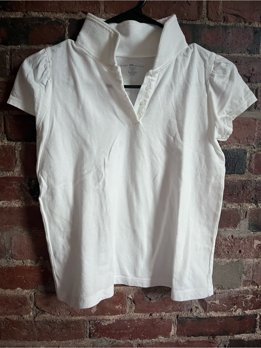 Brandy Melville White Short-Sleeve Polo Tee